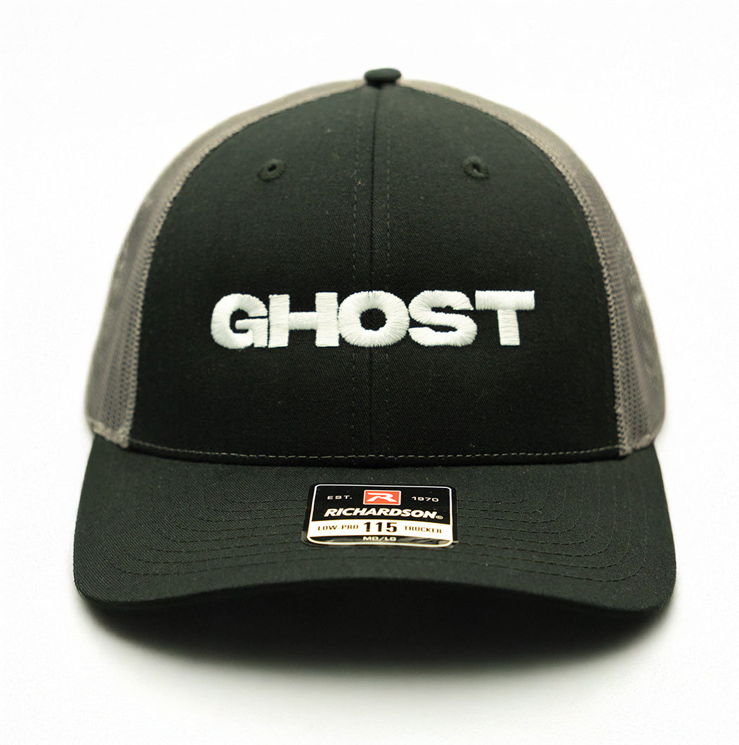 Black & Grey Ghost Trucker Hat