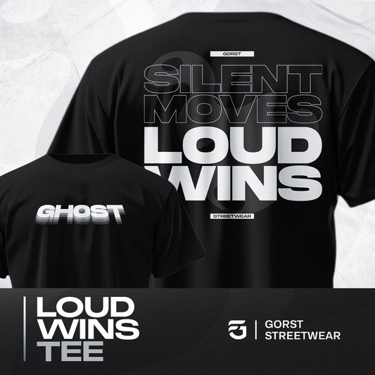 Silent Moves Loud Wins Black Tee