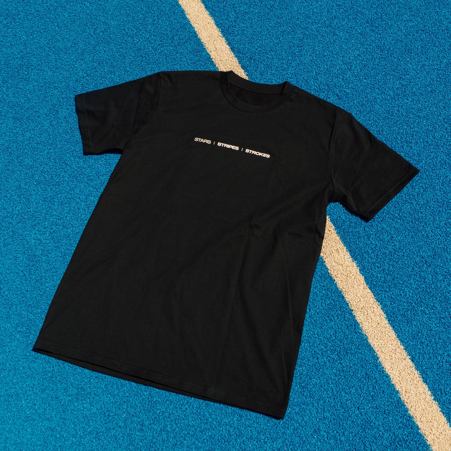 Stars-Stripes-Strokes USA Map Coal Gray Tee
