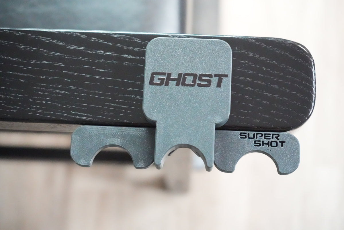 Ghost Folding Cue Holder – 3 Cues Black Logo