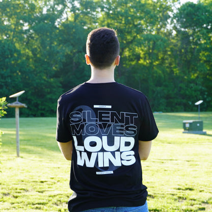 Silent Moves Loud Wins Black Tee