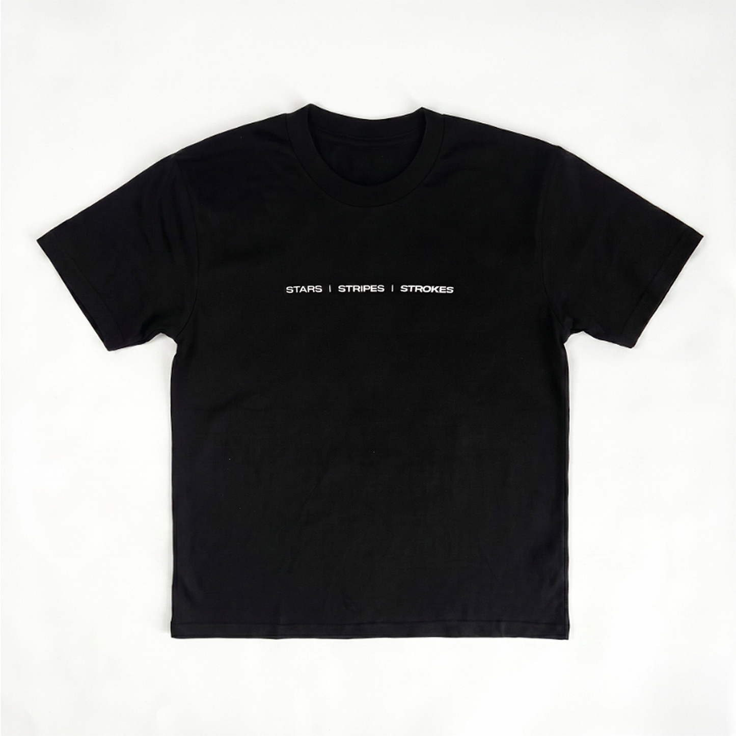 Stars-Stripes-Strokes USA Map Black Tee