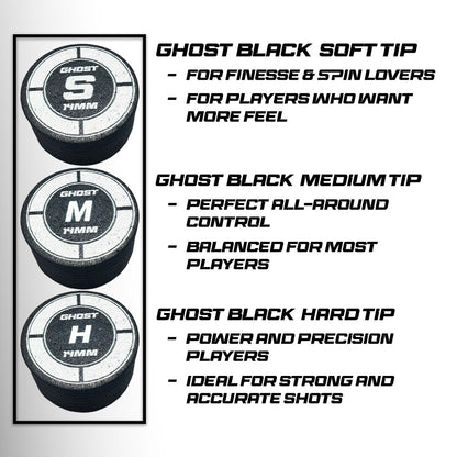 Ghost Black Playing Tip – Precision Performance (Soft / Medium / Hard)