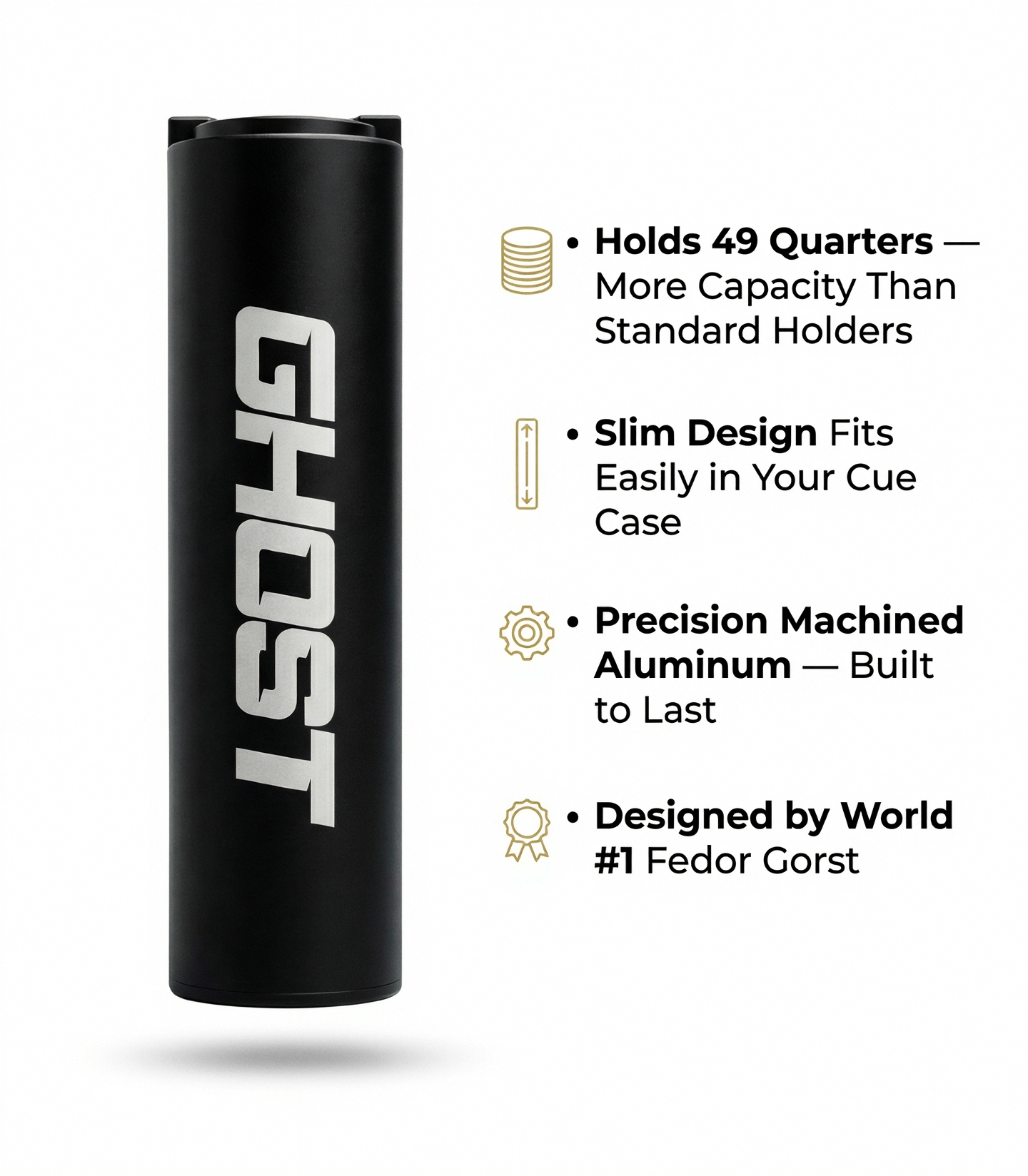Ghost Billiards Aluminum Quarter Holder – Holds 49 Quarters