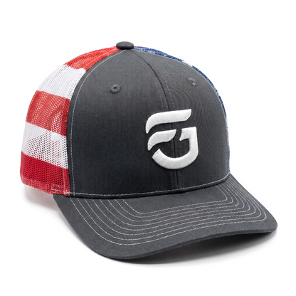 Red-White-Blue & Gray FG Trucker Hat